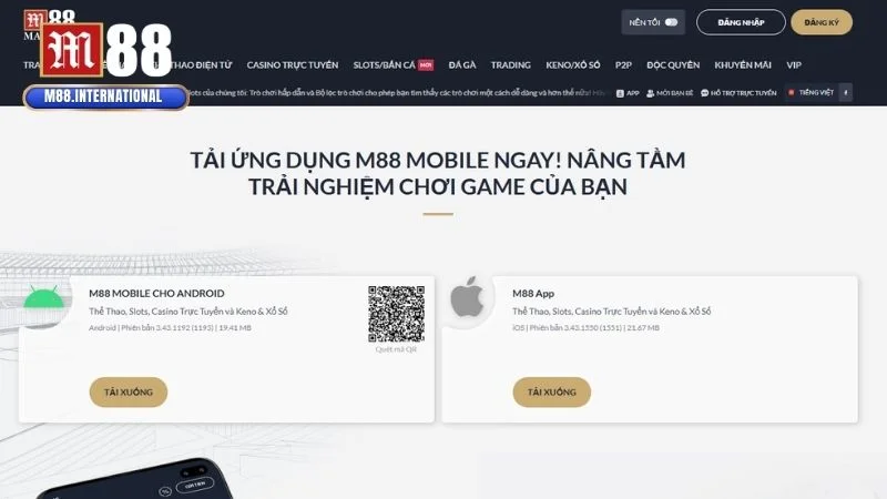 Chia sẻ thao tác tải app M88 cho tân binh cực dễ trên hệ điều hành iOS và Android