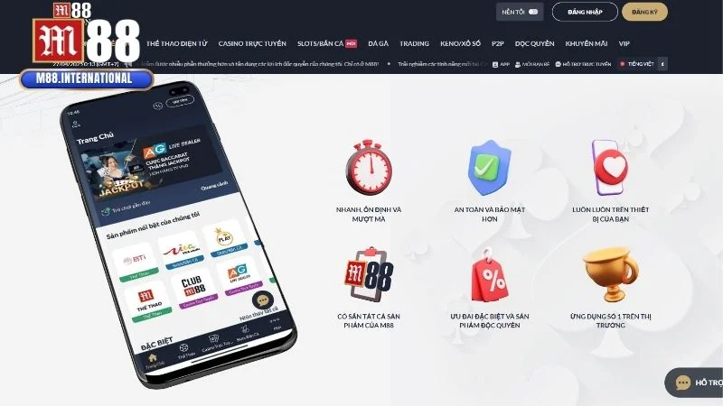 Tải app M88 mang lại rất nhiều lợi ích nổi trội cho hội viên
